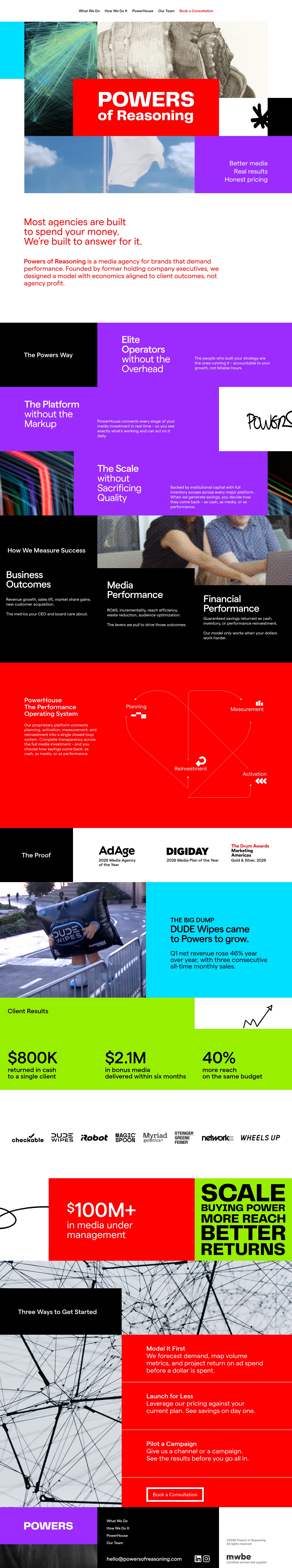 Powers website homepage